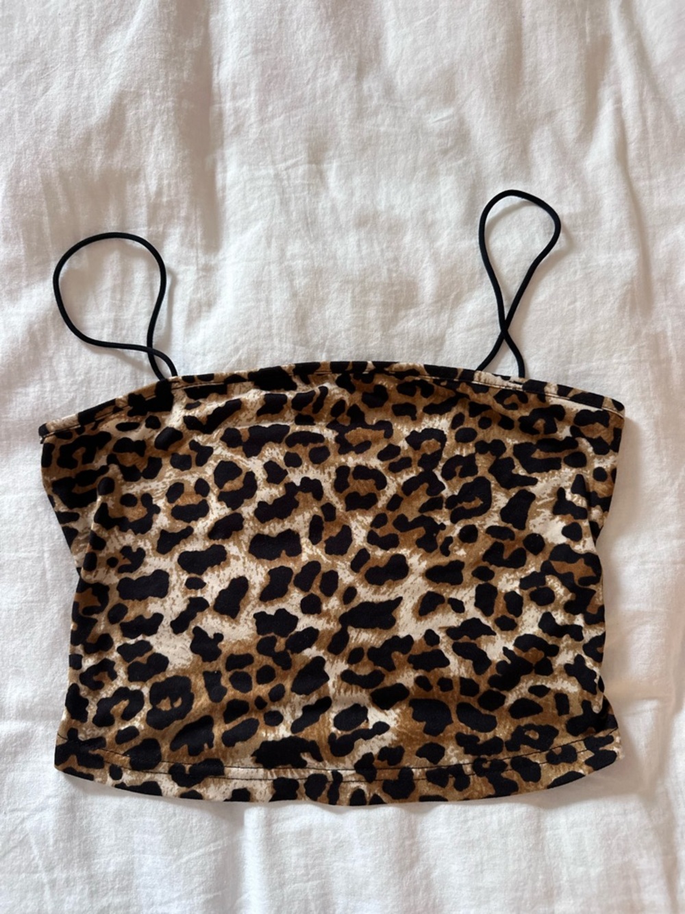 Leopard Print Cami Crop Top (Size S)